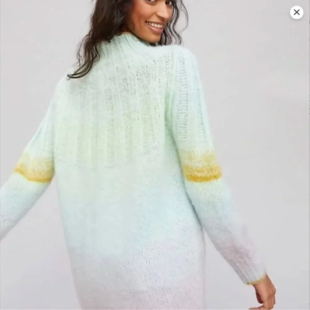 ANTHROPOLOGIE NWOT Perri Ombre Tunic Pullover Oversized Sweater XS - Picture 3 of 9
